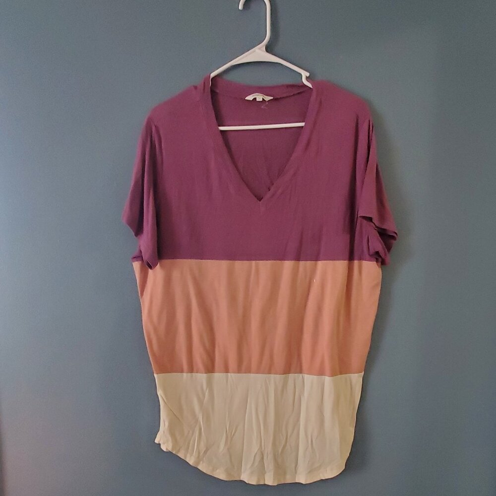 amaryllis womens size Xl knit summer top plus suze marve, pink, white,